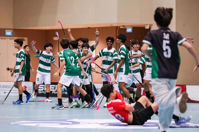 Goals galore as SJI claim maiden C Div boys’ floorball title with 17-10 win over Xinmin