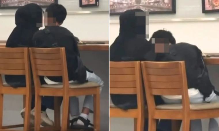Boy and girl believed to be students filmed getting intimate at Johor mall food court 0